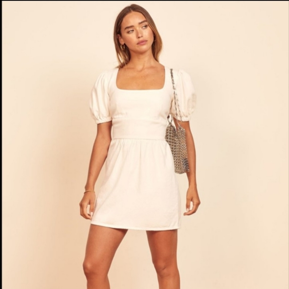 Reformation Gables Dress in Vintage White NWT 8